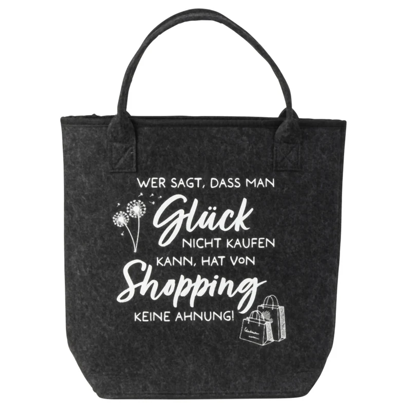 Filztasche Shopping Dunkelgrau 37 cm Filz Tasche Grau Einkaufstasche Shopper