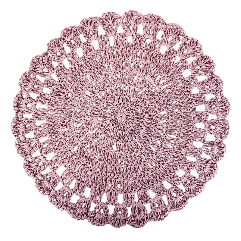 2er Set Platzset Altrosa Raffia 38 cm Tischset Tischuntersetzer Tischwäsche Tischdeko