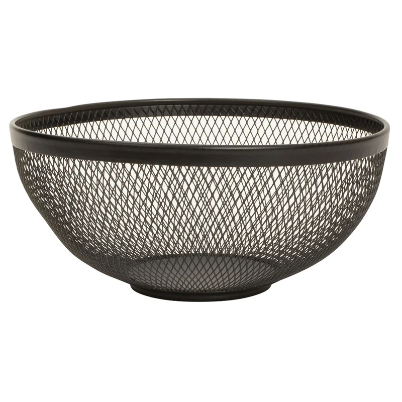 Dekoschale Schwarz 26 cm rund Metall modern Obstschale Schale Metallschale