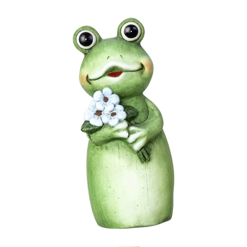 Zaunhocker Frosch Grün Keramik 23 cm Zaundeko Gartendeko Gartenfigur Pfostenhocker Tierfigur