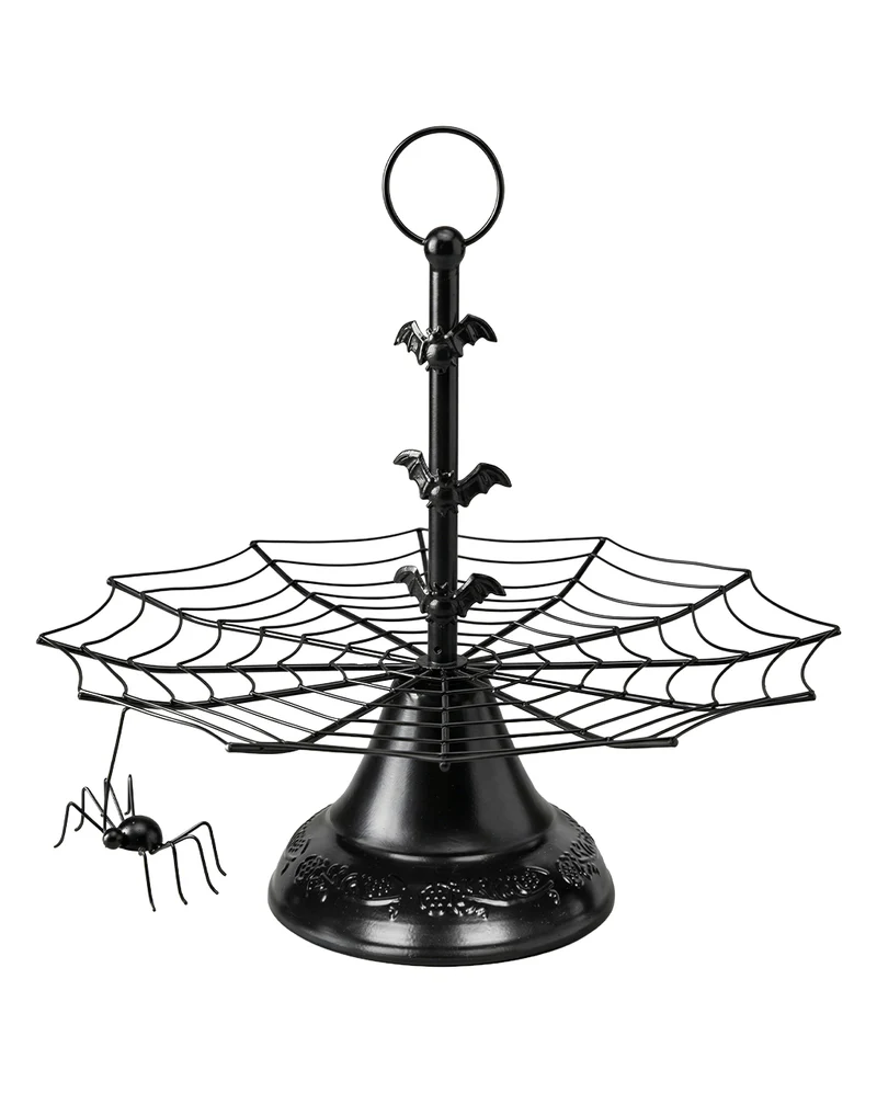 Spinnennetz Etagere mit Spinne & Fledermäusen 27cm