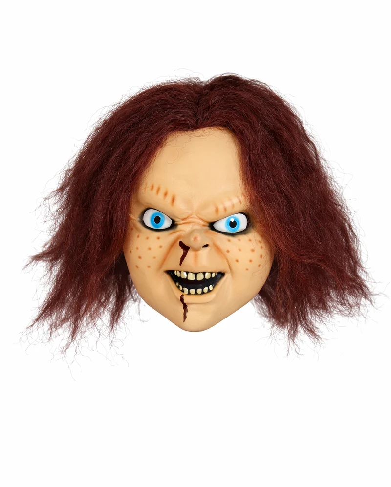Bösartige Mörderpuppe Horror Maske mit Haaren