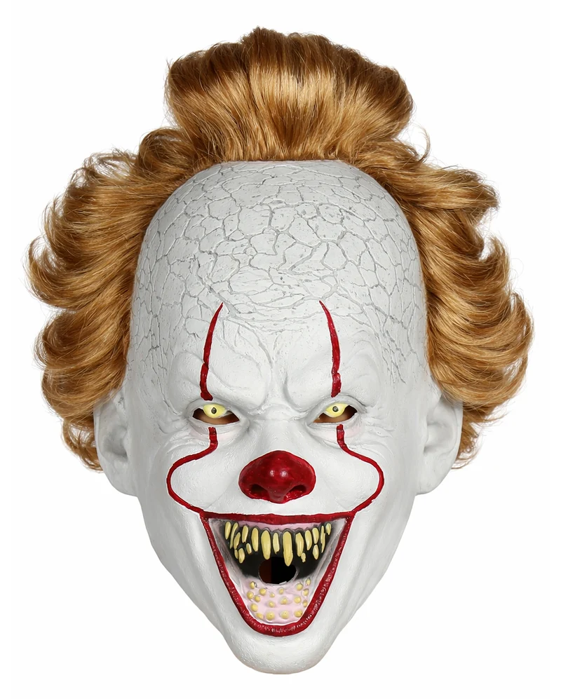 Teuflische Horror Clown Maske mit Haaren