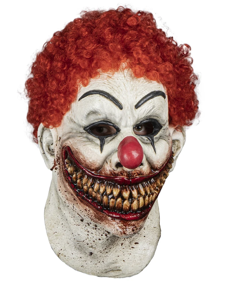 Blutige Burger Killer Clown Maske mit Haaren