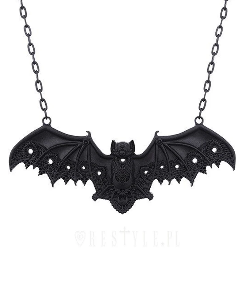 Schwarze Gothic Fledermaus Halskette