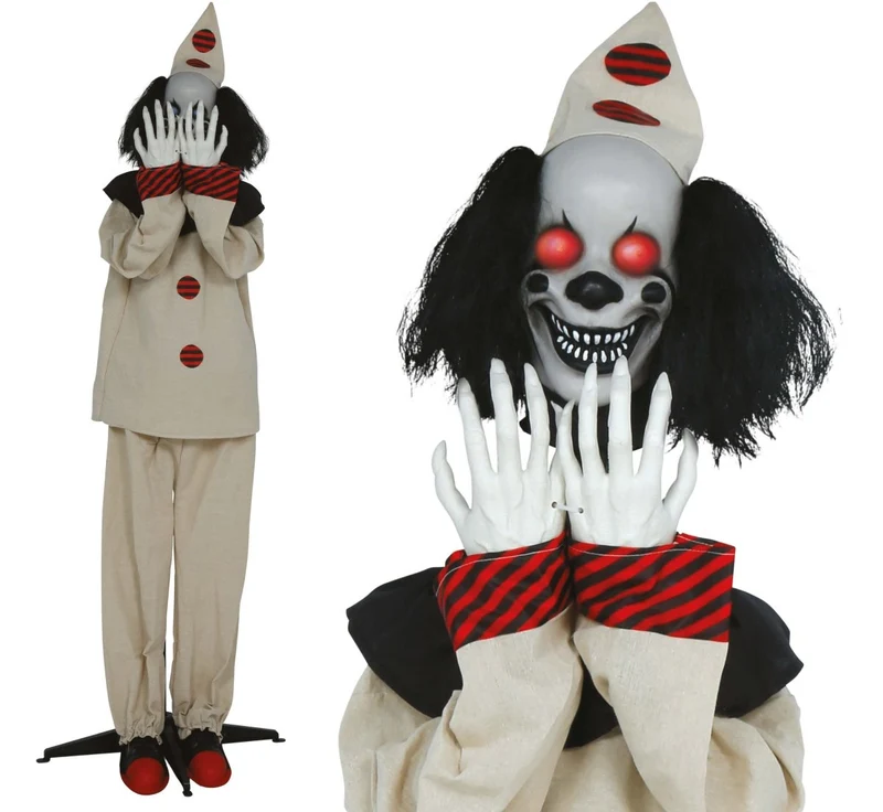 Halloween-Pop-Scare-Clown mit Licht, Sound und Bewegung, 1,85 m
