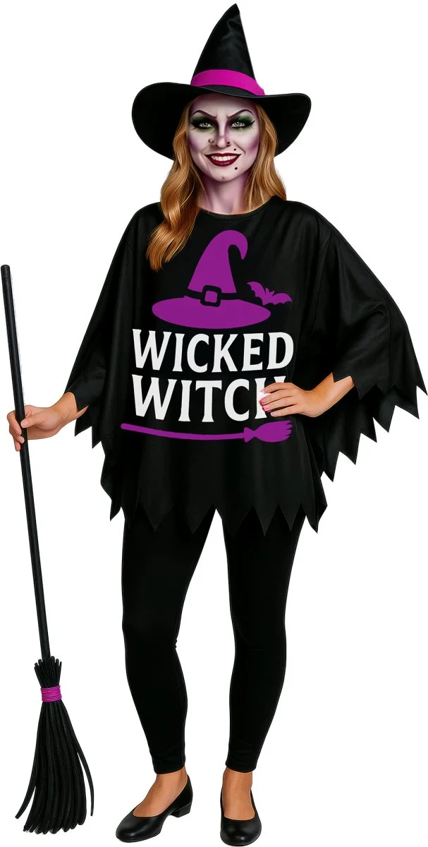 Halloween-Poncho für Damen „Goede Geks“