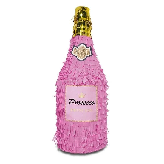 Champagnerflasche-Piñata, rosa, 50 cm