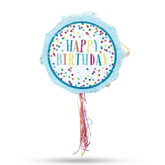Happy Birthday Piñata Blau 45 cm