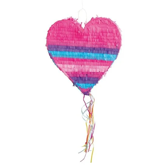 Herz-Piñata Blau-Rosa 40 cm