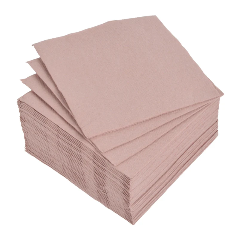 40er Set Servietten Papier Altrosa 25 cm Papierservietten Coktailservietten Rosa modern
