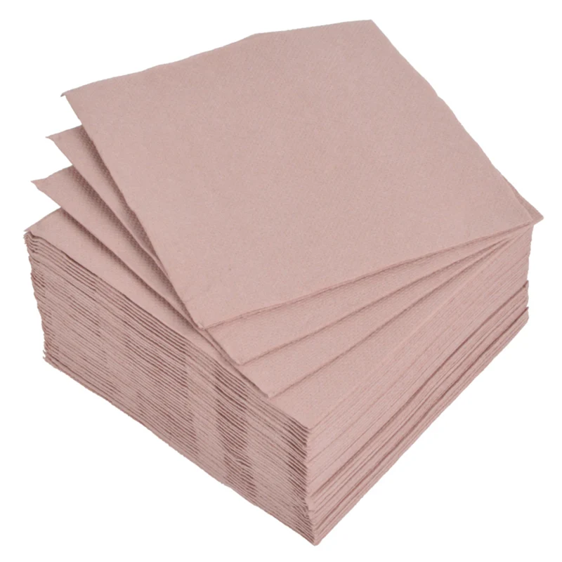 40er Set Servietten Papier Altrosa 33x33 cm Papierservietten Rosa modern