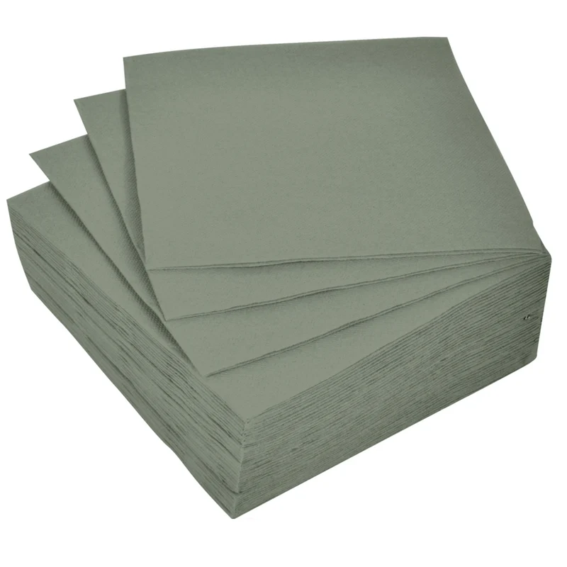 40er Set Servietten Papier Salbei 33x33 cm Papierservietten modern