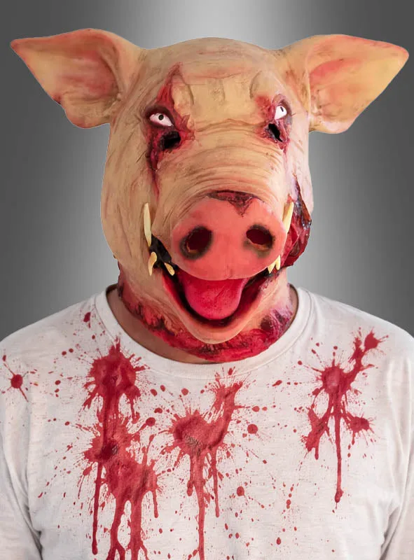 Blutige Latexmaske Schwein