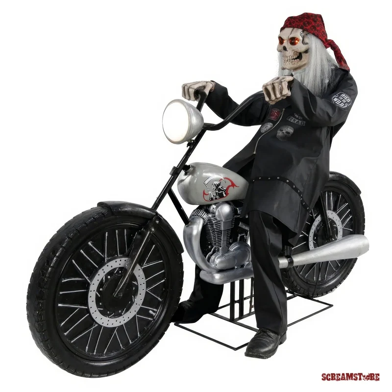 Sensenmann Skelett Rocker auf Motorrad