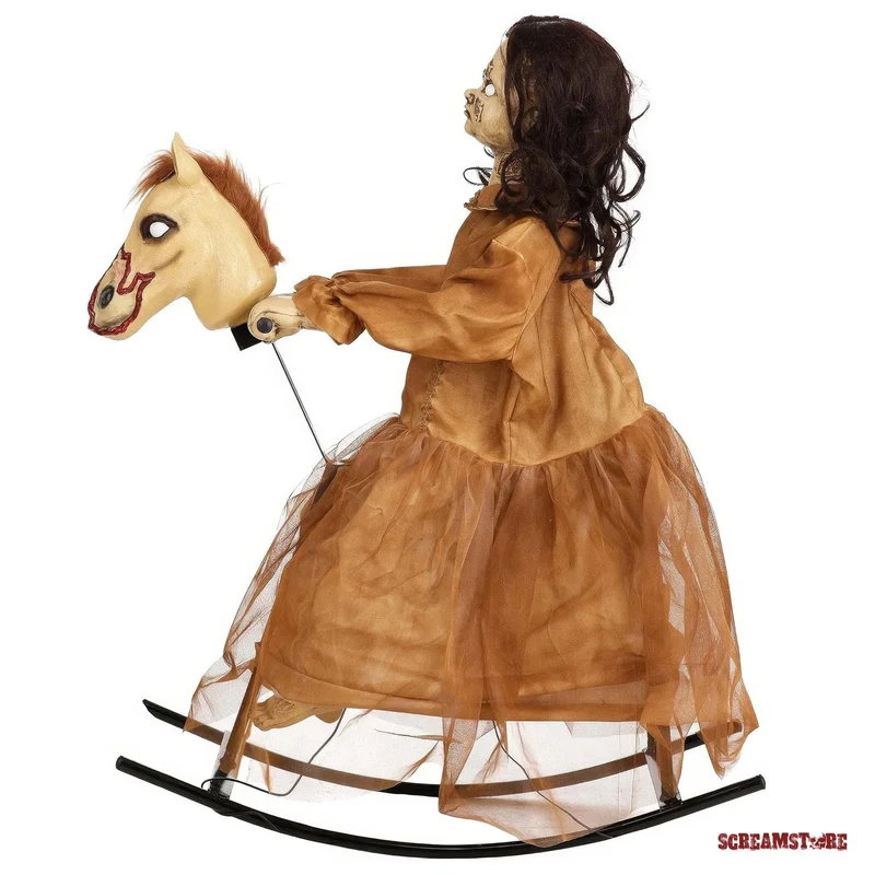 Horror Mädchen Sweet Sally auf Schaukelpferd