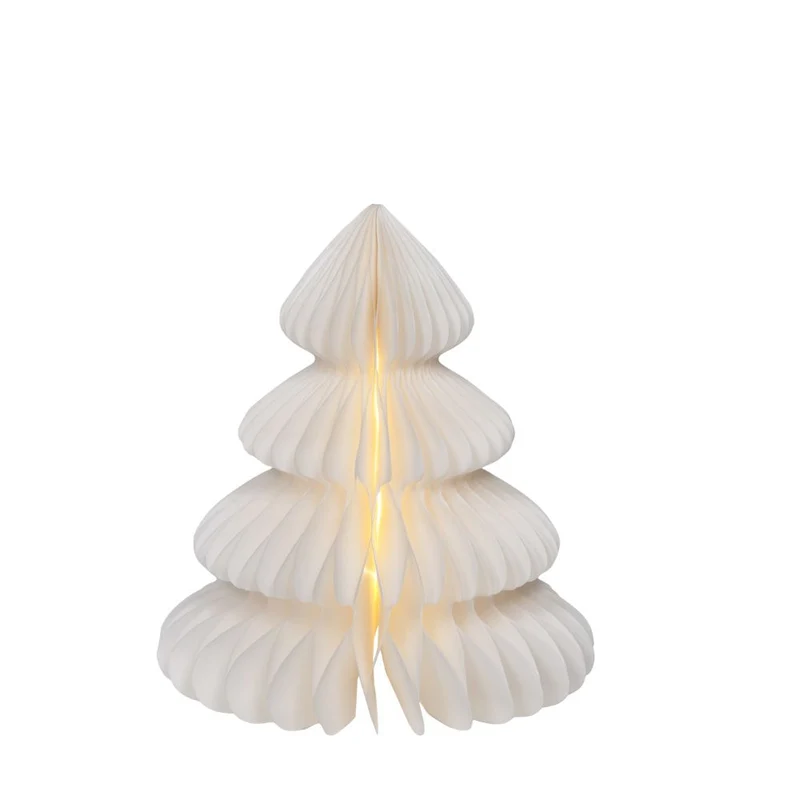 LED Papier Tanne 28 cm weiß