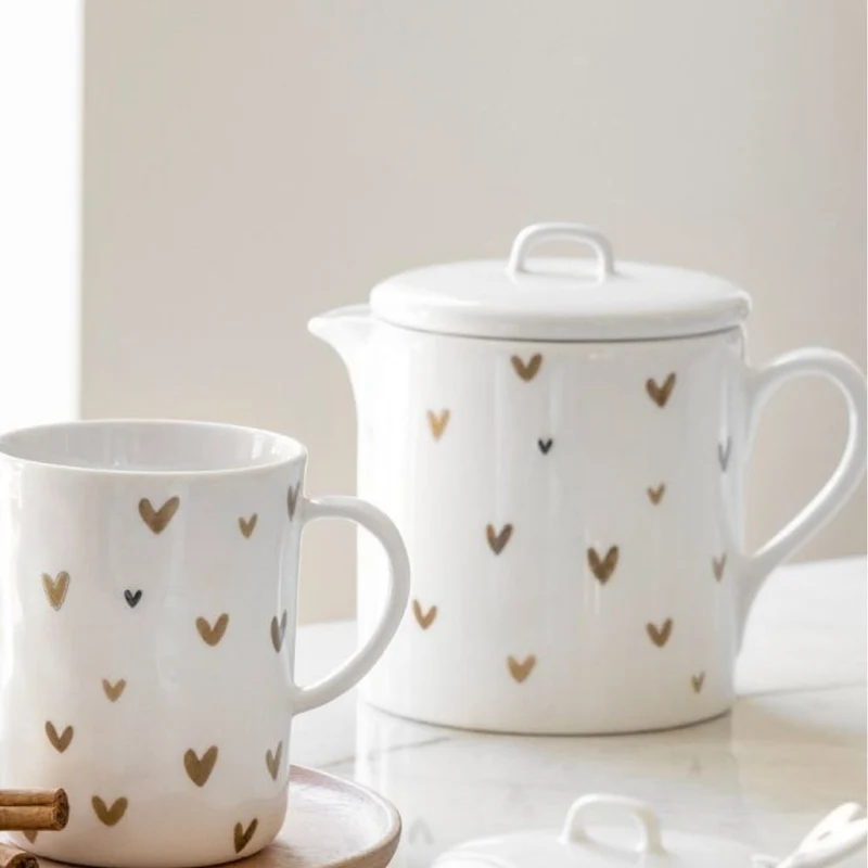 Bastion Collections Teekanne Brown Hearts