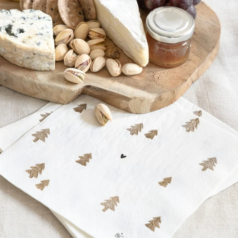 Bastion Collections Papierservietten Brown Xmas Trees