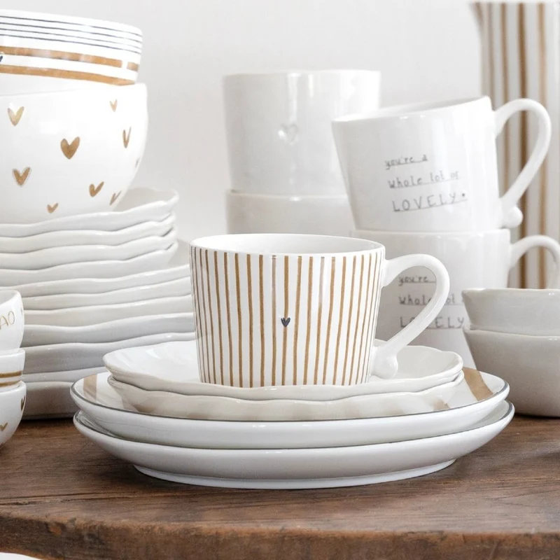 Bastion Collections Tasse Brown Stripes klein