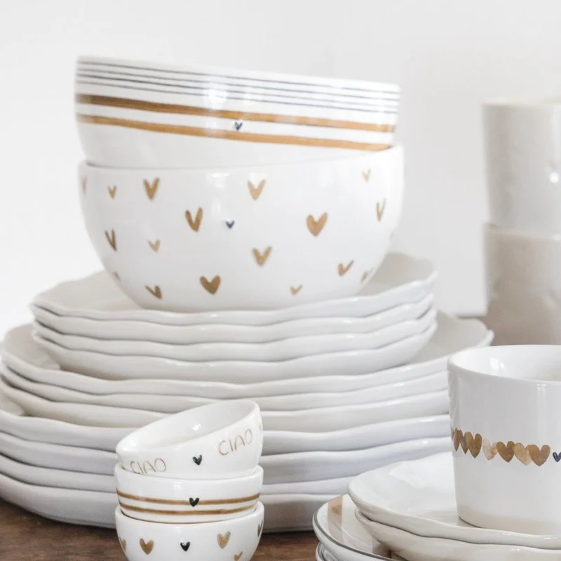 Bastion Collections Schale Brown Hearts