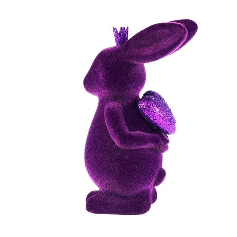 Osterhase mit Herz Lila 22 cm Dekohase Oster Deko Osterdekoration