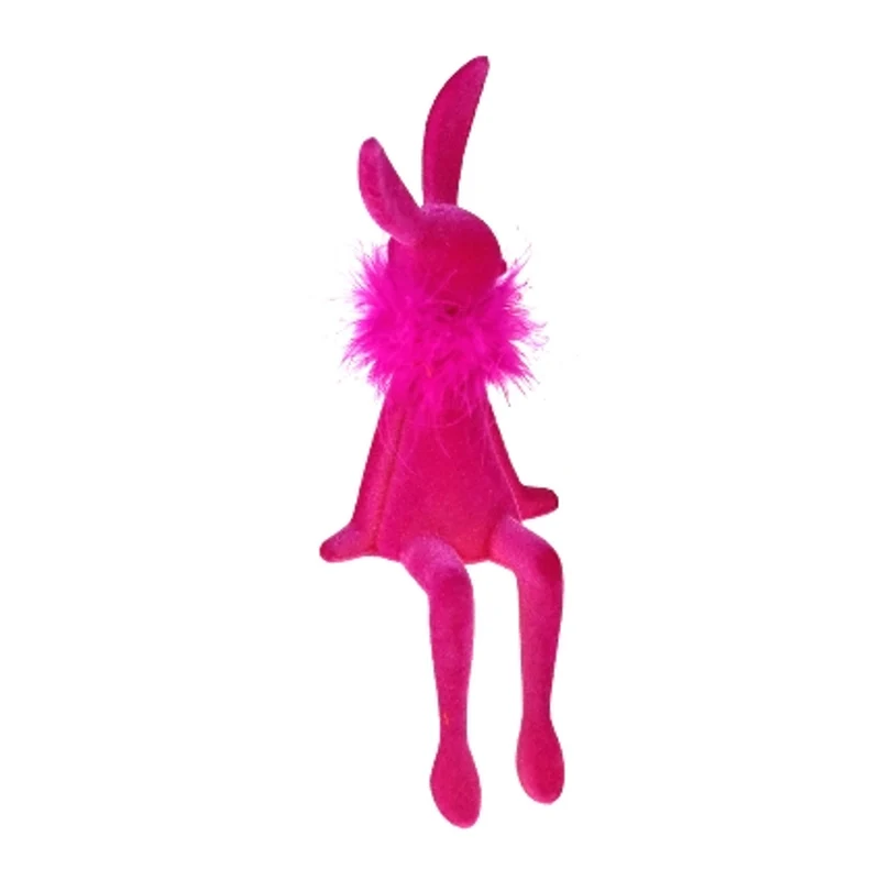Kantenhocker Osterhase Pink 25 cm Kunststoff beflockt modern Dekohase Osterdekoration Dekoration Ostern