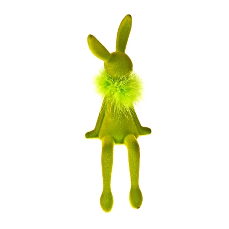 Kantenhocker Osterhase Grün 25 cm Kunststoff beflockt modern Dekohase Osterdekoration Dekoration Ostern