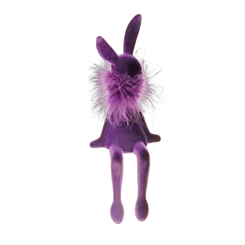 Kantenhocker Osterhase Lila 25 cm Kunststoff beflockt modern Dekohase Osterdekoration Dekoration Ostern