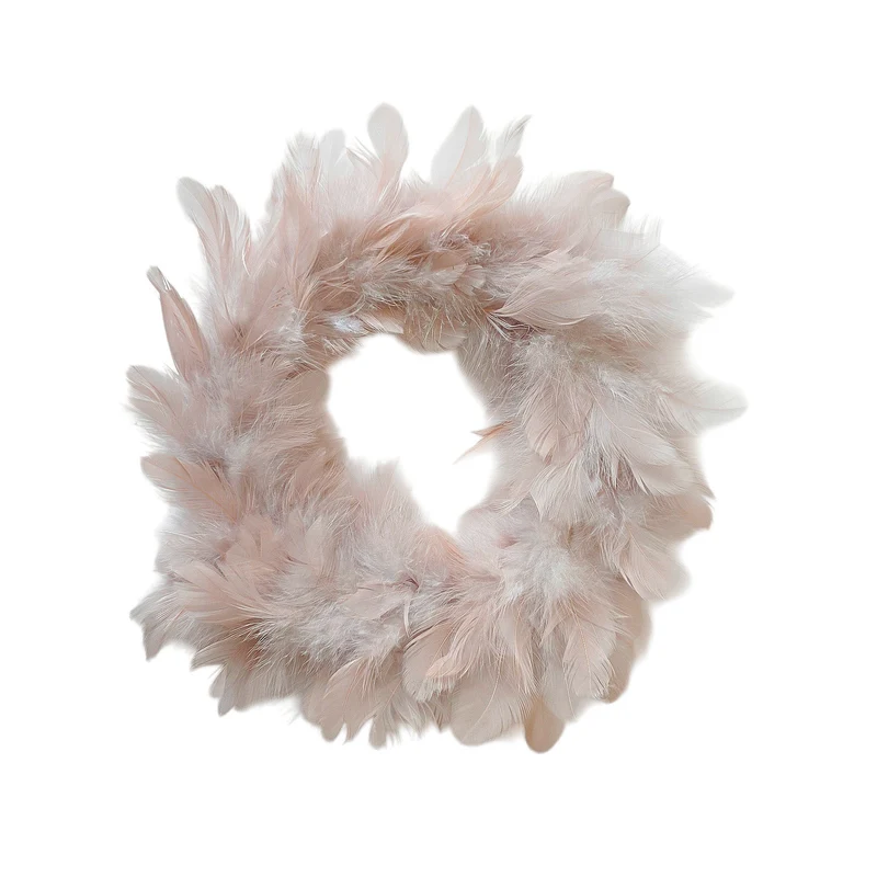 Federkranz Beige Rosé 18 cm Dekokranz Osterdeko Deko Ostern Kranz