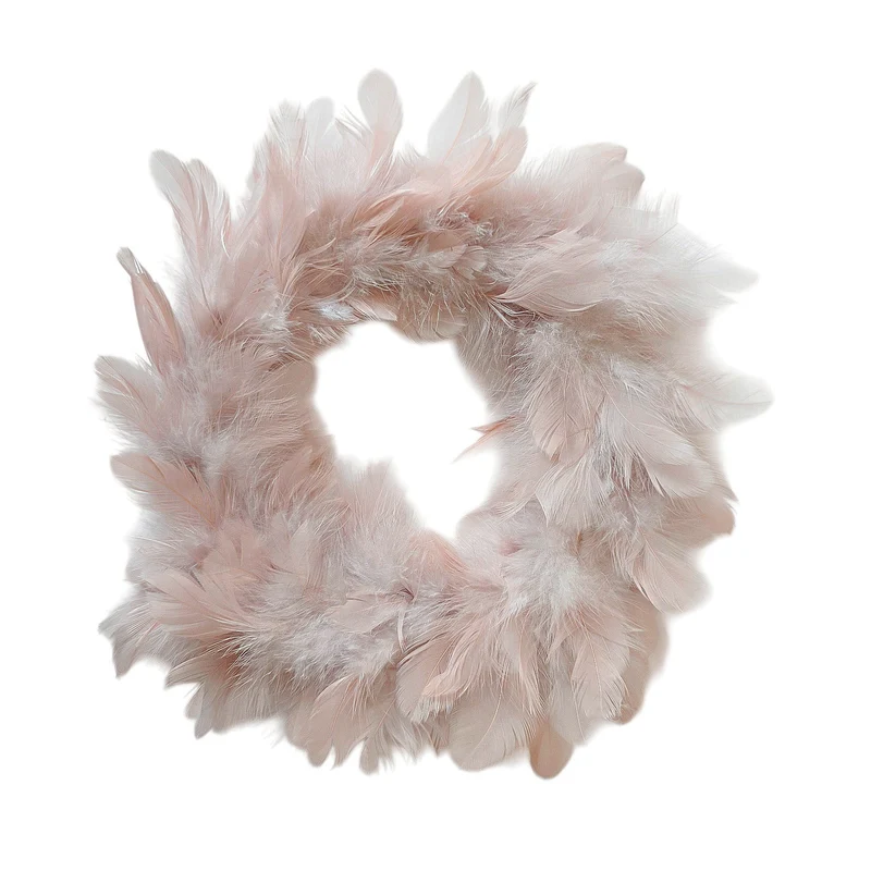 Federkranz Beige Rosé 25 cm Dekokranz Osterdeko Deko Ostern Kranz