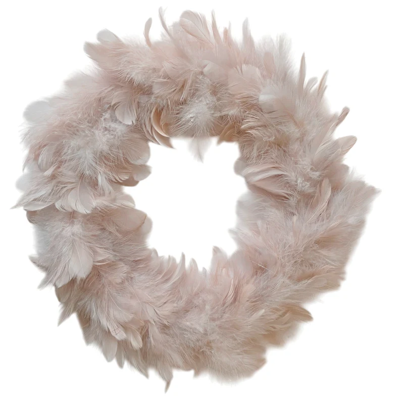 Federkranz Beige Rosé 35 cm Dekokranz Osterdeko Deko Ostern Kranz
