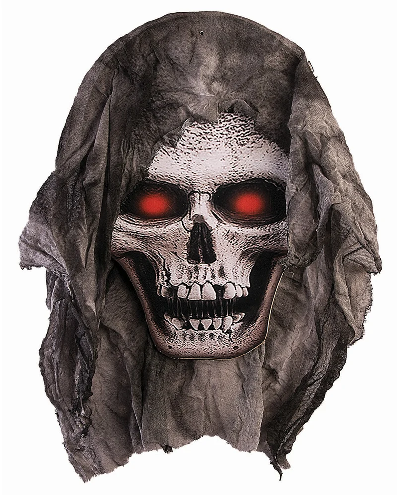 Totenkopf Wanddeko mit Fetzenstoff