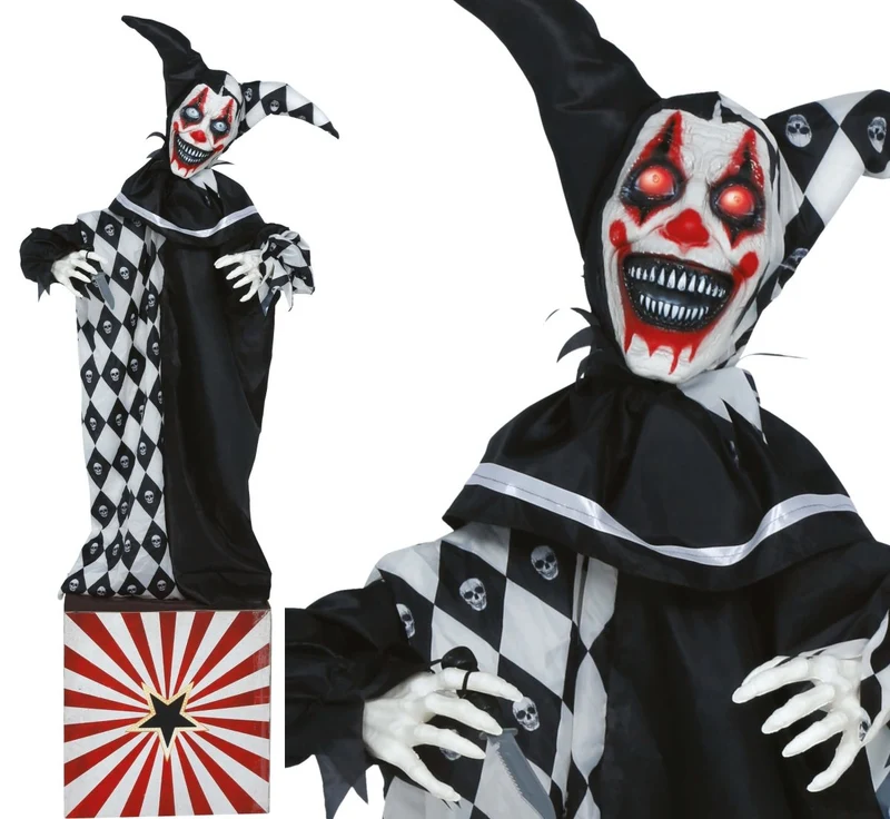 Halloween-Pop-Clown mit Licht, Sound und Bewegung, 1,7 m