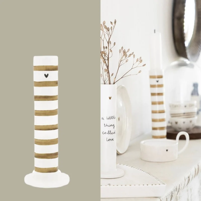 Bastion Collections Kerzenhalter Brown Stripes