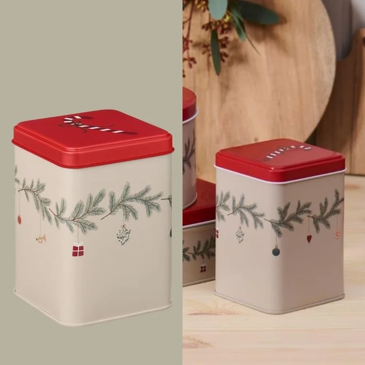 Ib Laursen Plätzchendose Weihnachtsgirlande hoch beige