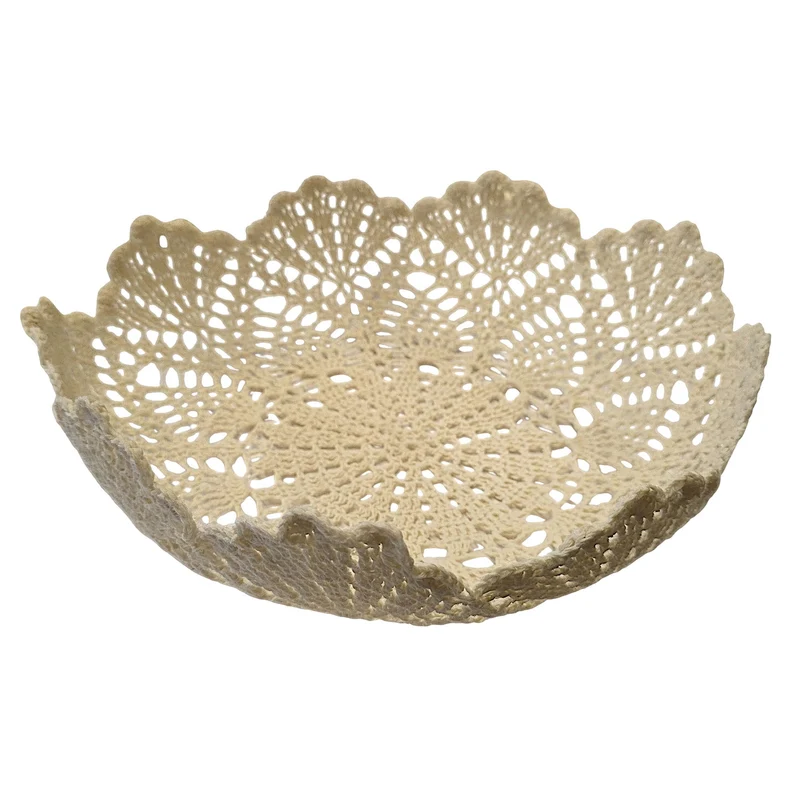 Dekoschale Makramee Baumwolle Beige Natur Schale 30 cm