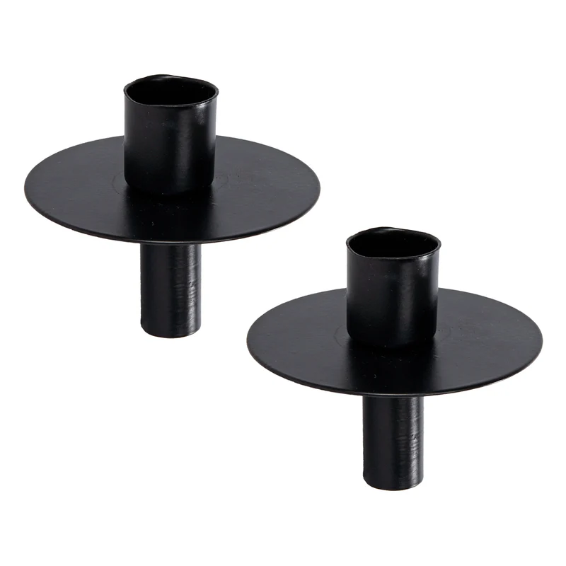 2er Set Kerzenhalter Aufsatz für Flaschen Metall Schwarz