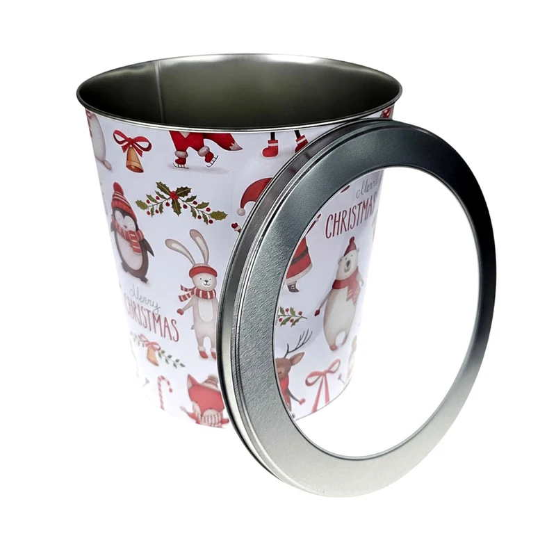 XL Gebäckdose Rot Weiß oder Wichtel 23 cm Metall Weihnachtsdose Keksdose Plätzchenaufbewahrung