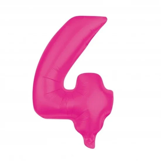 4-Ziffern-Ballon, rosa, leer, 85 cm