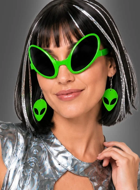 Alien Ohrringe für Space Kostüme