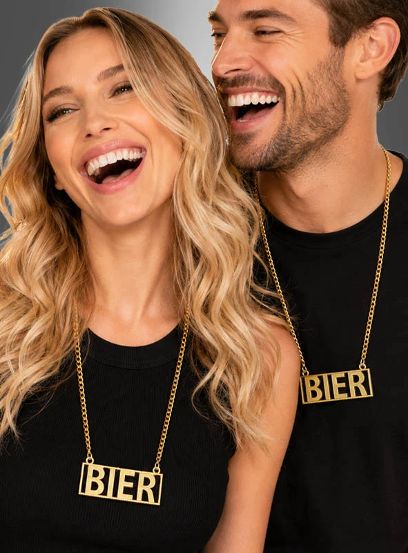 Goldene Bier Kette Partyschmuck