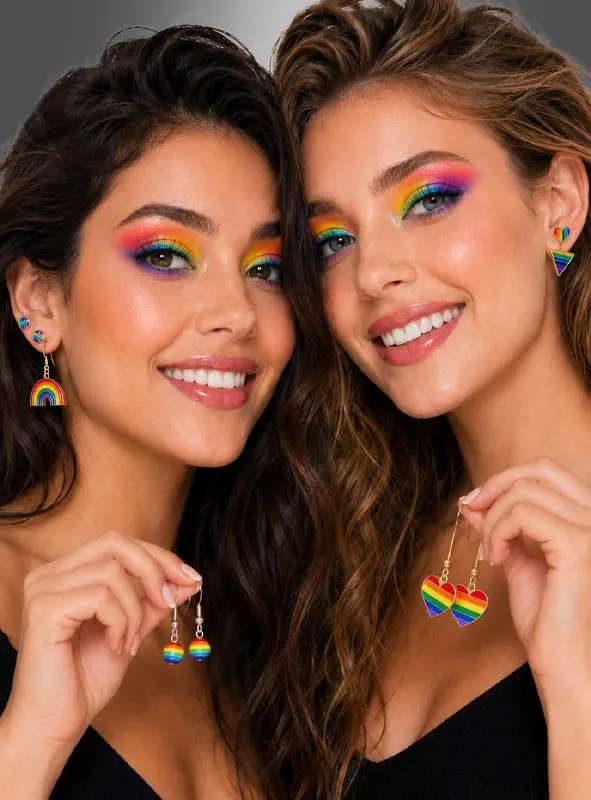 6 Paar Regenbogen Ohrringe im Set