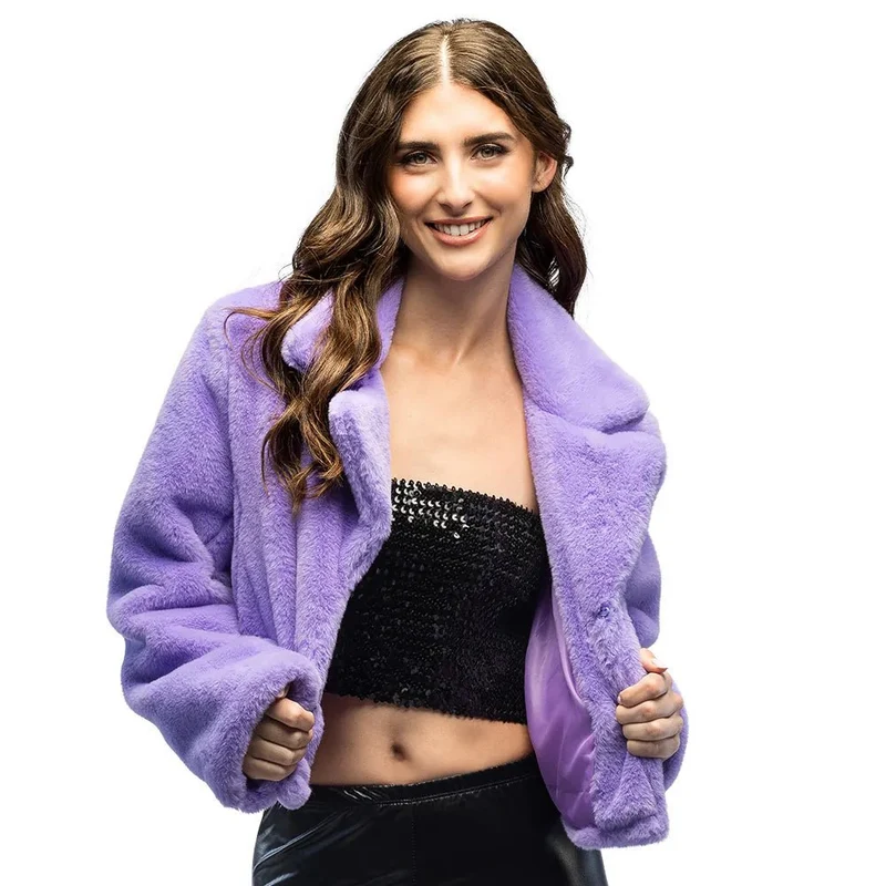 Jacke „Fluffy Rave“ lila (M/L)