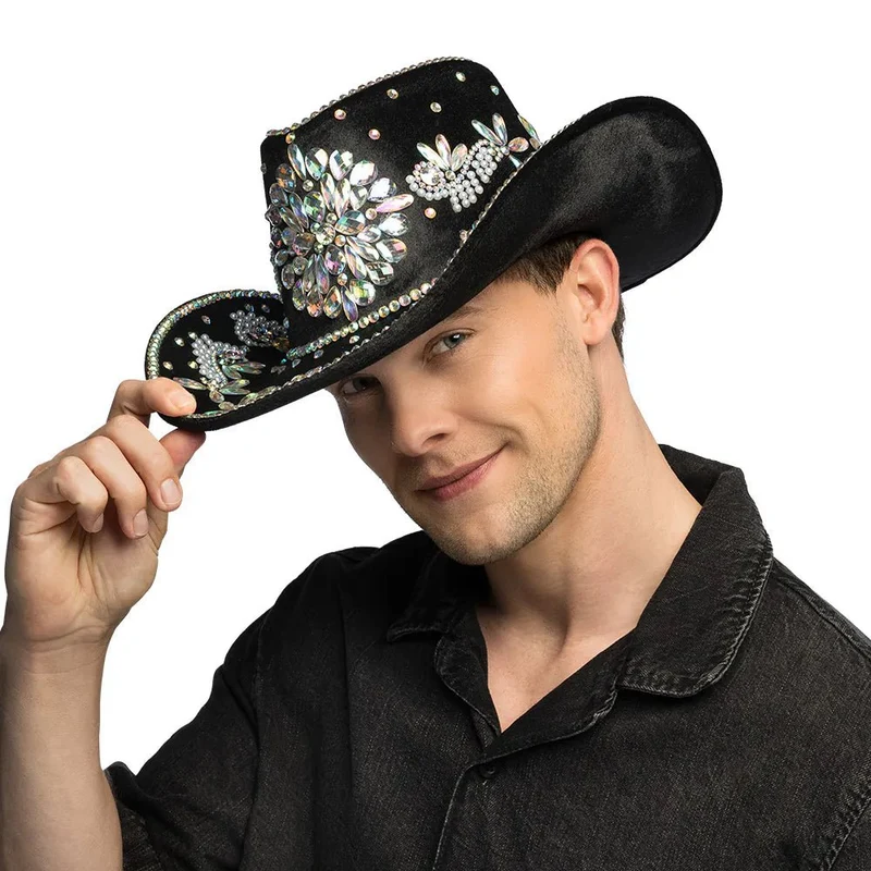 Cowboyhut Crystal schwarz