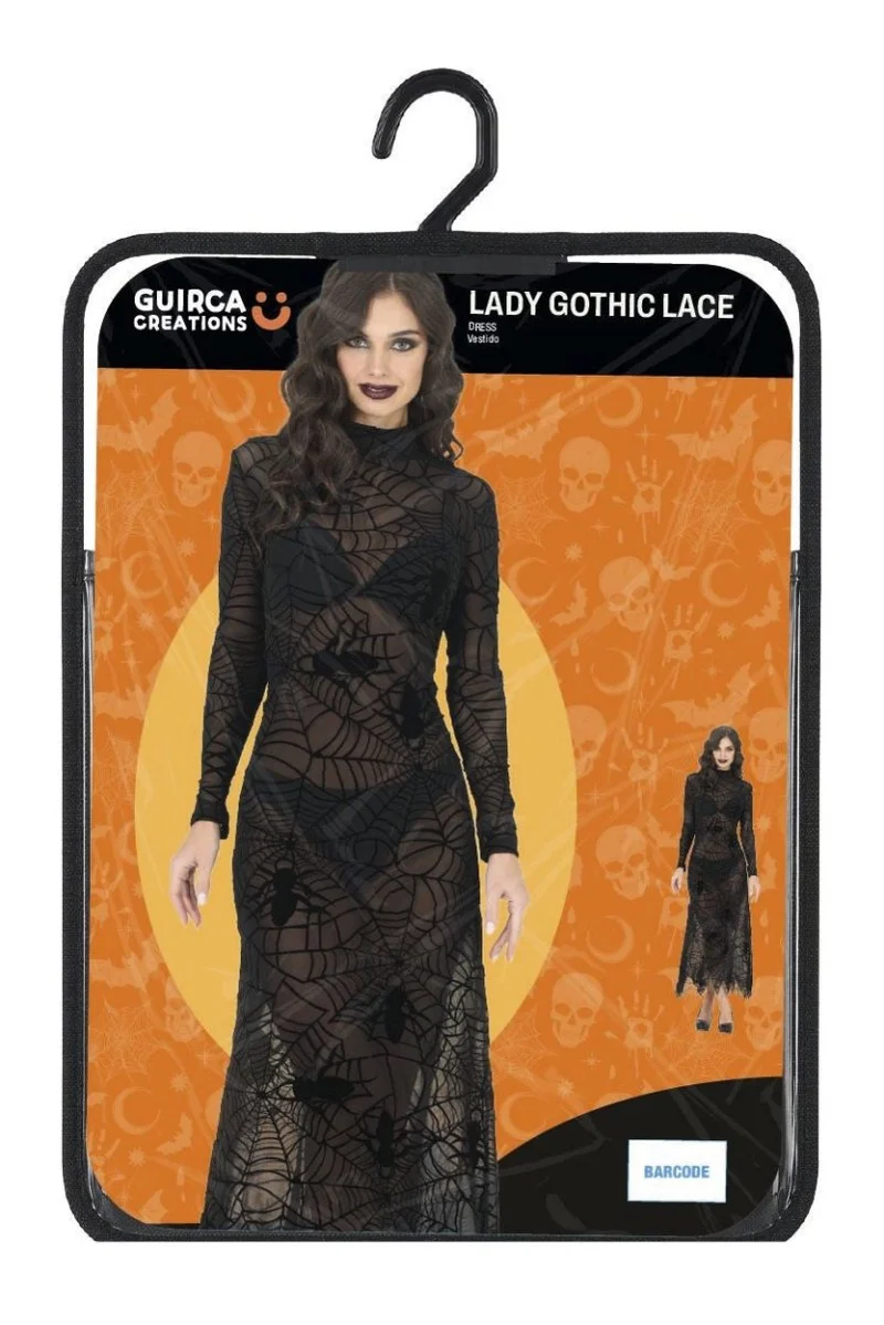 Halloween-Kleid, schwarz, Damen, Gothic, Spitze
