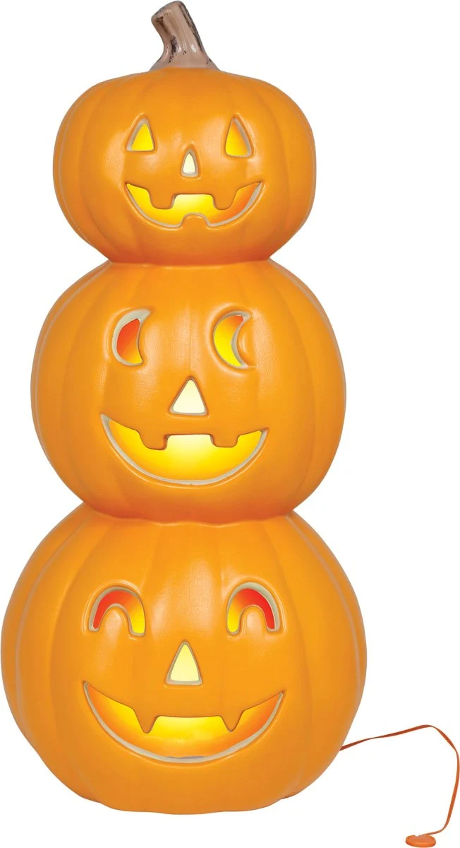 Halloween-Kürbis-Stapel mit Licht, 52 cm