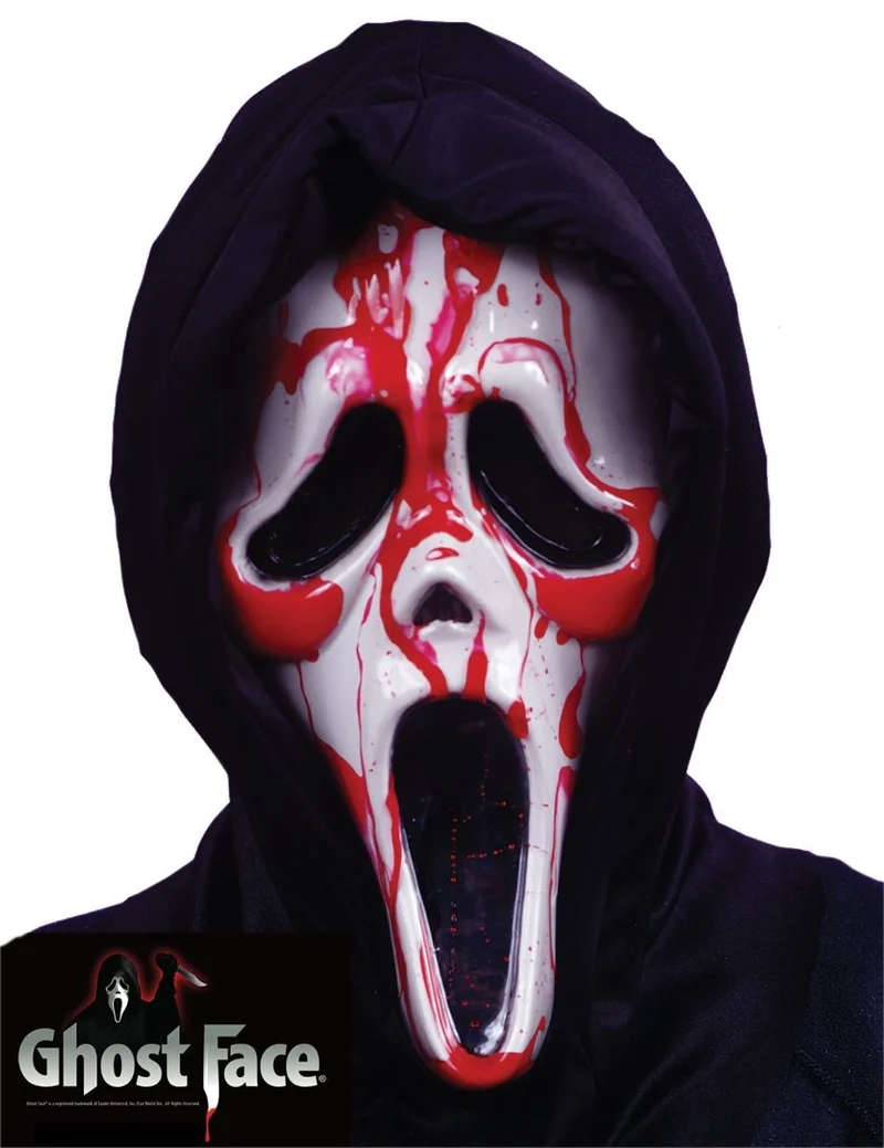 Halloween Maske Weiß Rot Mit Falschem Blut