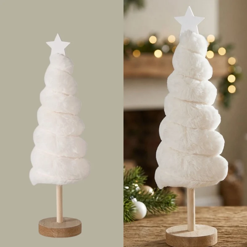 Plüsch-Weihnachtsbaum Björn cremeweiß groß