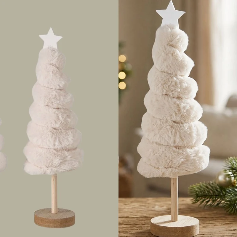 Plüsch-Weihnachtsbaum Bo beige groß